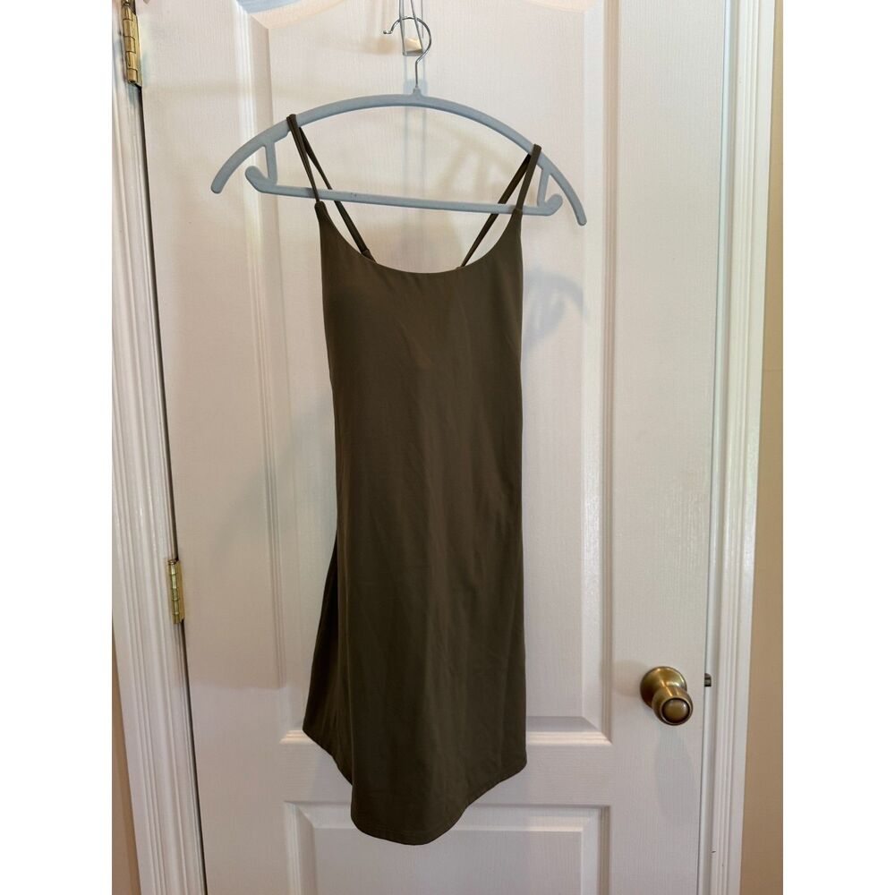 NWT Halara Cloudful Activity Dress Crisscross Back Olive Green Athletic Size S